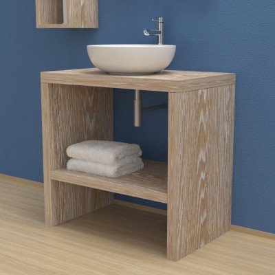 Solid wood washbasin Cabinet with storage compartment