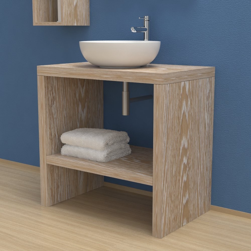 Solid wood washbasin Cabinet with storage compartment