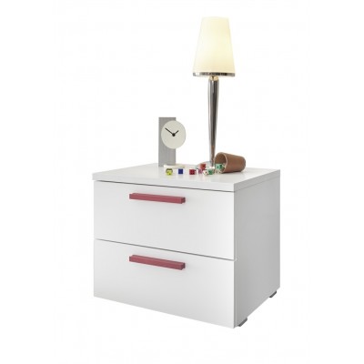 Juice bedside table white / red
