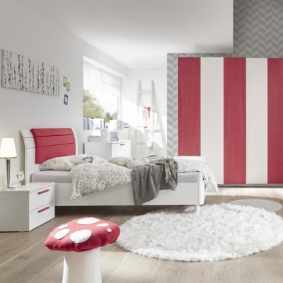 Juice complete bedroom white / red