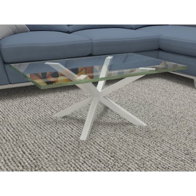 Hawaii glass coffee table - white structure
