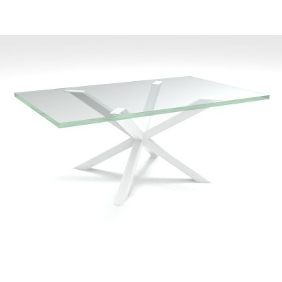Hawaii glass coffee table - white structure