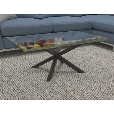 Hawaii glass coffee table - black structure