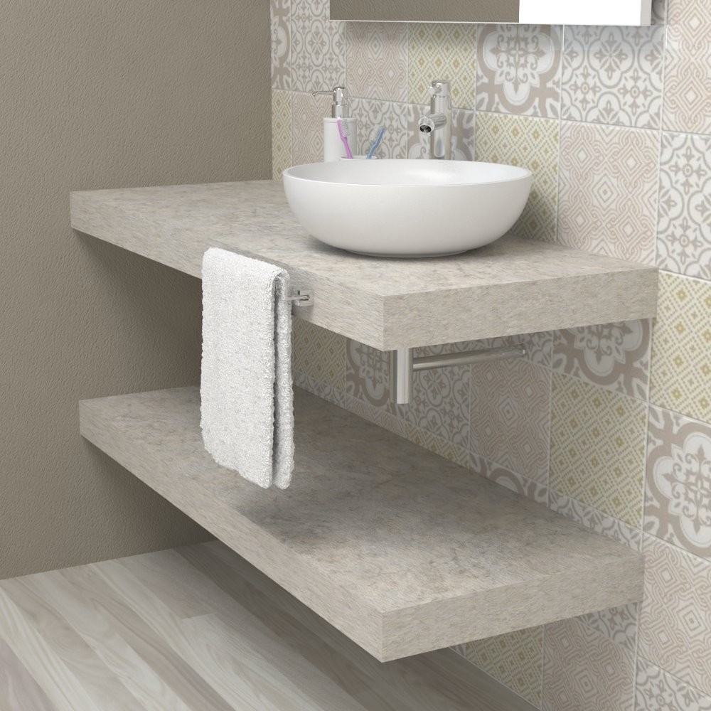 Mensola lavabo bagno - top mensolone legno Pietra di Nanto