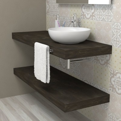 Mensola legno piano per lavabo appoggio - Vulcanic