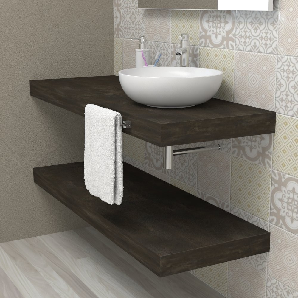 Mensola legno piano per lavabo - Vulcanic