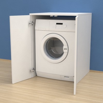 Meuble couvercle machine à laver avec portes - Buanderie