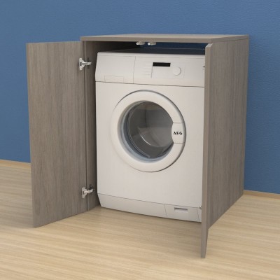 Washing machine furniture cover with doors