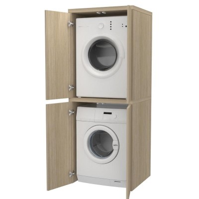 Column cover with doors for washing machine