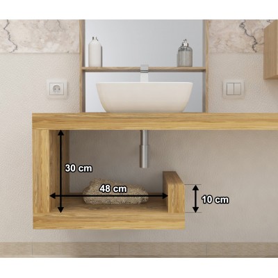 Mensola per lavabo in legno massello