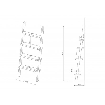 XL wooden ladder shelves
