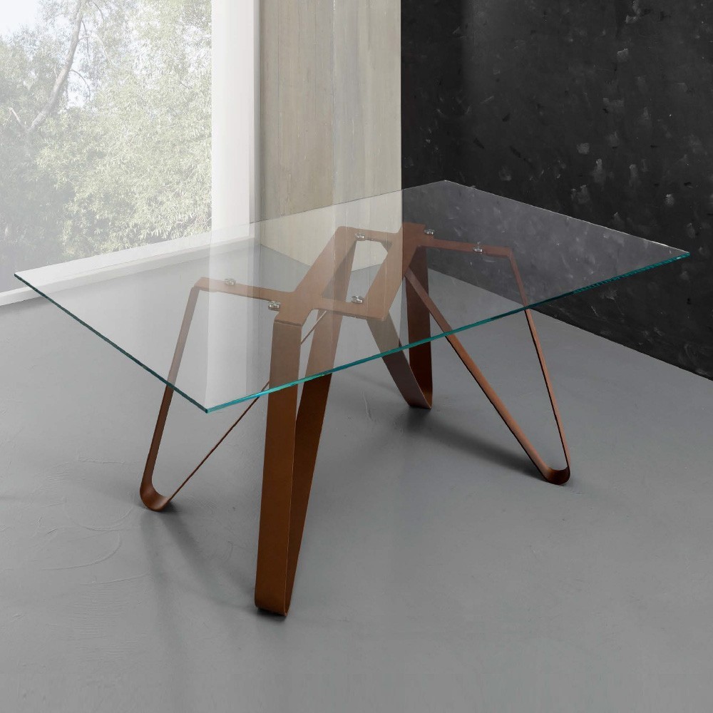 Eurosedia - Axel table fixed structure in trasparent glass