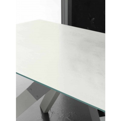 Eurosedia - Steel table fixed structure in ceramic slate glass