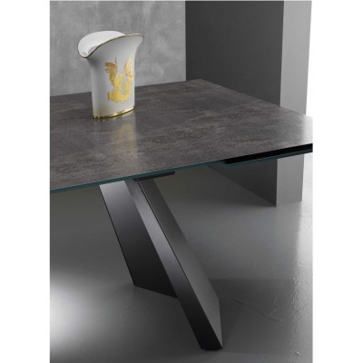 Eurosedia - Pechino table extensible in concrete oxide ceramic glass
