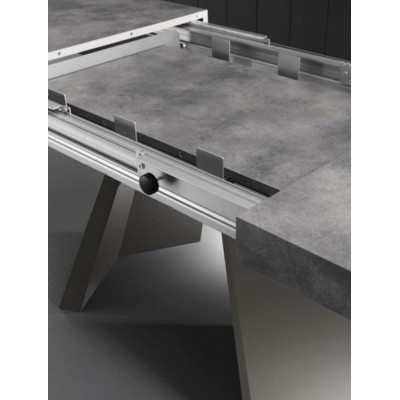 Eurosedia - Tavolo Pechino allungabile in folding laminato cemento