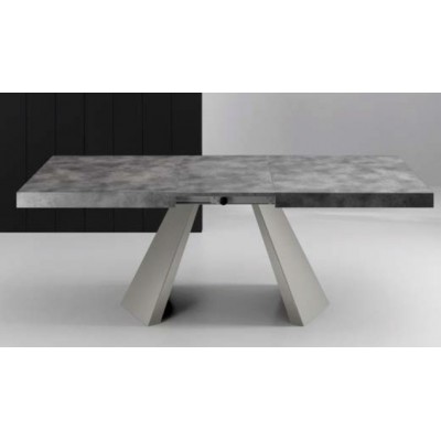 Eurosedia - Table Pechino extensible en béton stratifié folding