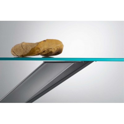 Eurosedia - Table Mikado 200x110 cm en verre bombé transparent