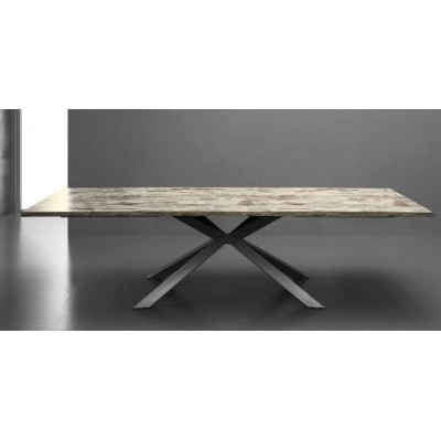 Eurosedia - Table Mikado extensible en bois stratifié vintage
