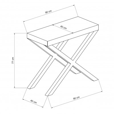 Fixed console Cross in laminated wood folding