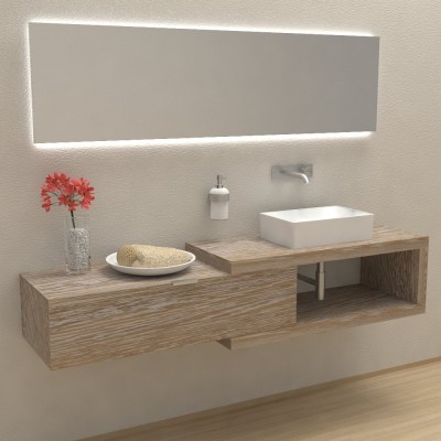 Arena 100 in solid wood - Complete bathroom furniture