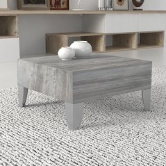 VE.CA-ITALY Tavolino basso salotto in legno moderno Rovere grigio